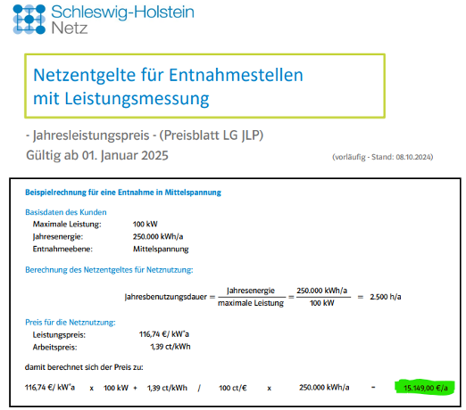 Netzentgelte SH 2025 Netzentgelte SH 2025